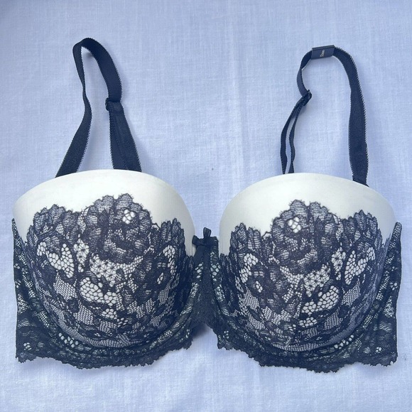 Victoria's Secret Other - Victoria’s Secret Bra 32DDD Black Cream Very Sexy Dream Angels Multiway